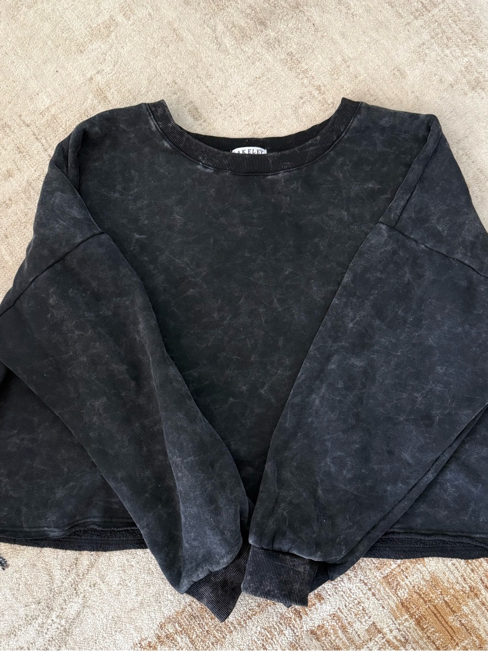 Blakeley Boutique Brand Black Mineral Washed Pullover Sweatshirt - Women